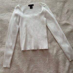 Sincerely Jules Youth Long Sleeve Shirt White, Ribbed, Round Neck, Size Small
